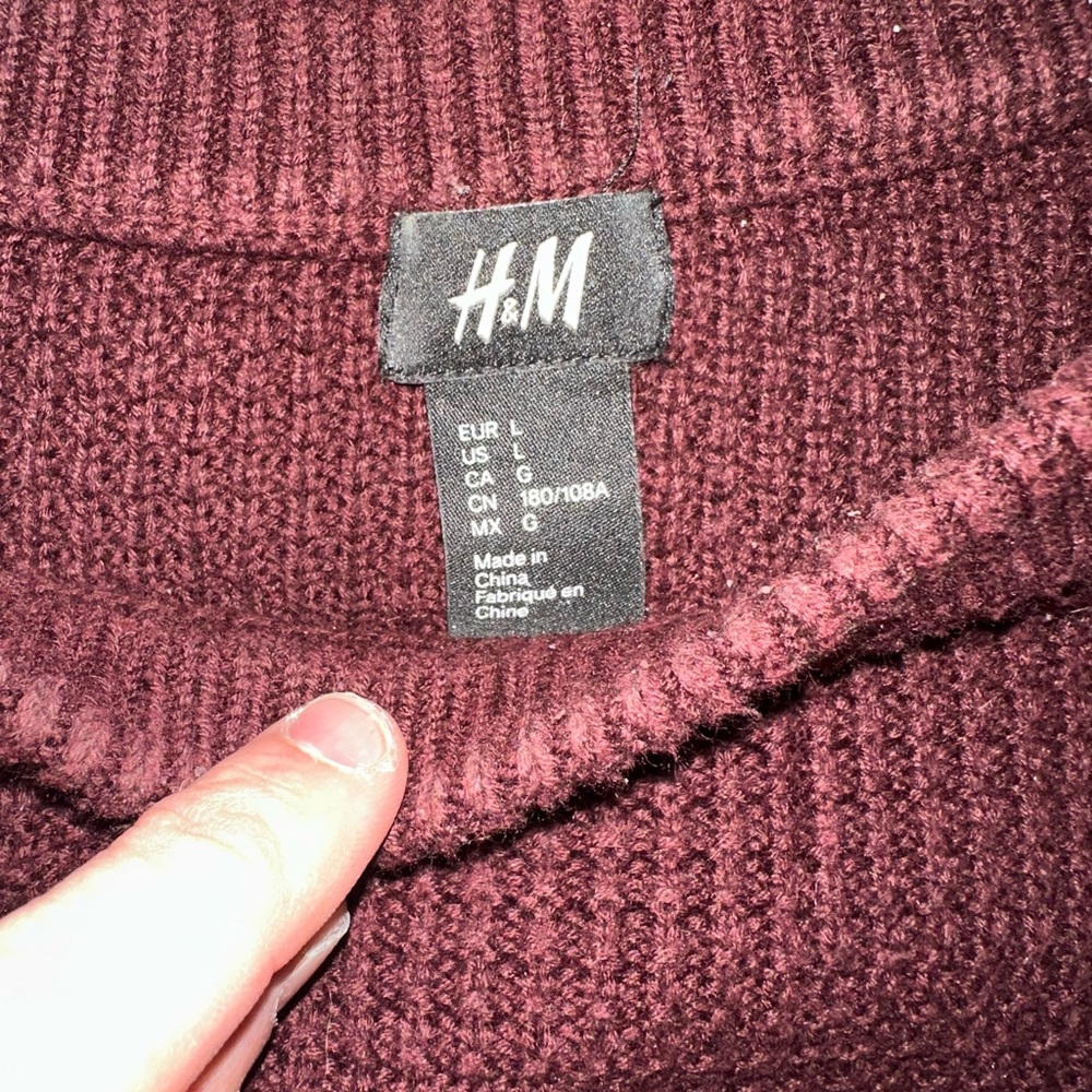 Large Crimson Waffle sweater
